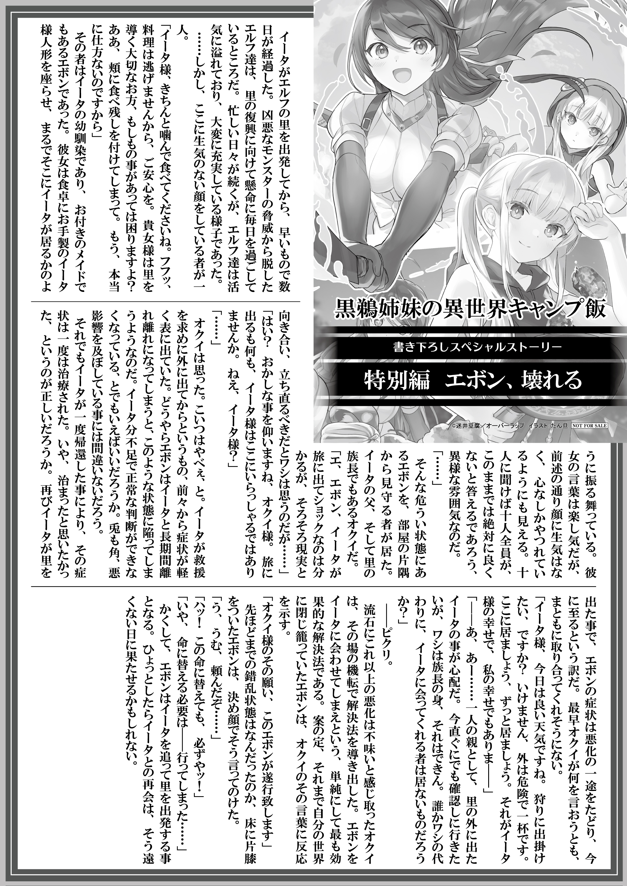 【文庫】『黒鵜姉妹の異世界キャンプ飯-1　ローストドラゴン×腹ペコ転生姉妹』B5SSペーパー